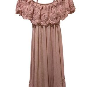 Faded Glory Dusty Rose Off-Shoulder Maxi Dress